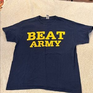 Navy Blue 'Beat Army' T-Shirt